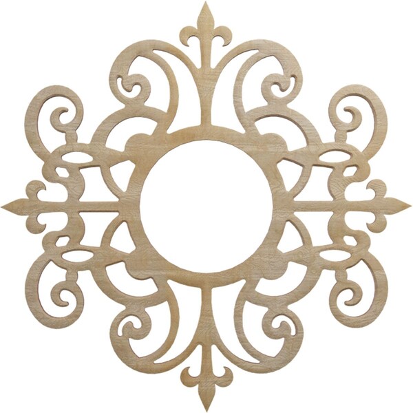 Ekena Millwork Dijon Wood Fretwork Pierced Ceiling Medallion, Hickory, 16"OD x 5 1/4"ID x 1/4"T CMWP16X16X0250DIHI - main